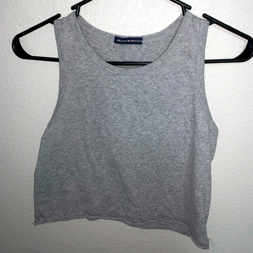 Brandy Melville cropped grey tank top size M